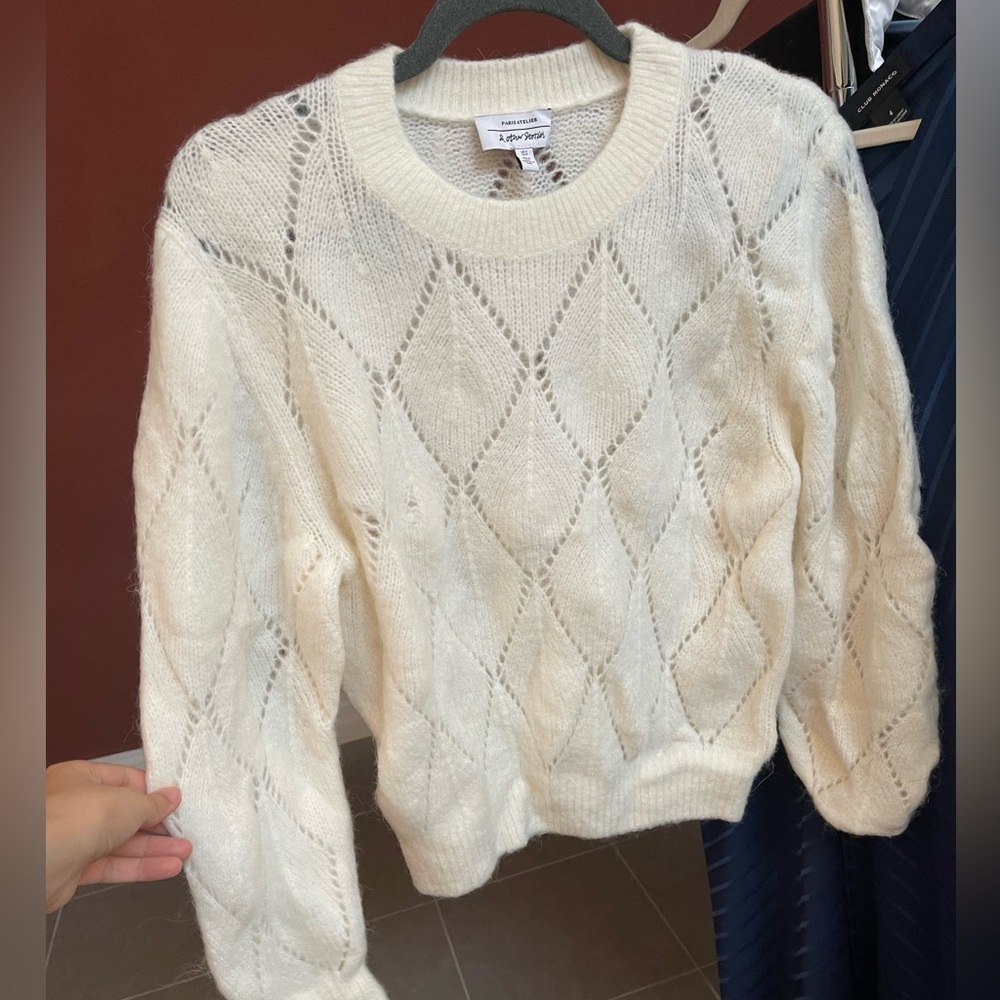 & Other Stories White Fluffy Cozy Sweater